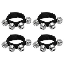 4pcs Wrist Bells, Jingle Bells Ankle Bells Musical, Dark Black