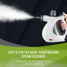 Pressurized Handheld Steamer, Natural Steam Cleaner with 12 pcs Attachments