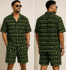 M Achfit Men 2 Piece Nigerians/African/Tribal/ Ankara / Summer Shirt/shorts.