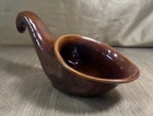 VTG Early Era Frankoma Pottery #57 Ada Clay Walnut Brown Cornucopia Vase Planter