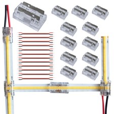 Multi 2Pin 10mm Strip-Wire  Strip-Strip Led T Connector for 10mm Width COB/S...
