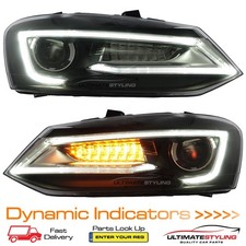 VW Polo Mk5 2009-2018 6C 6R Headlights Upgrade LED DRL Dynamic Indicators VLAND