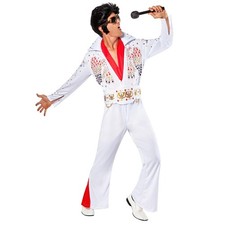 Rubie's mens Deluxe Aloha Elvis Adult Sized Costumes, White, Small US