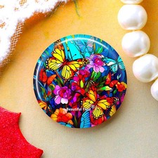 8–40 mm runde Glas-Cabochons mit Schmetterlingen