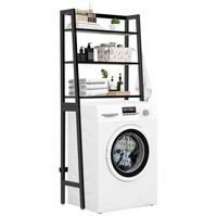 Waschmaschinenregal Badregal Toilettenregal Platzsparend Holz Schwarz