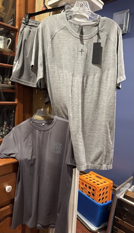 These Nails Mens’ Shirt, Faith Shorts, and Faith T-shirt Size Large and Medium