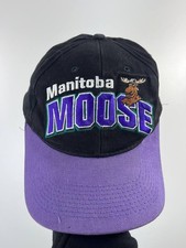 Manitoba Moose Starter Vintage Hockey Snapback Hat Cap Black Purple One Size