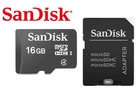 Sandisk 16GB Micro SD HC Card Class 4 Memory Card + SD Adapter
