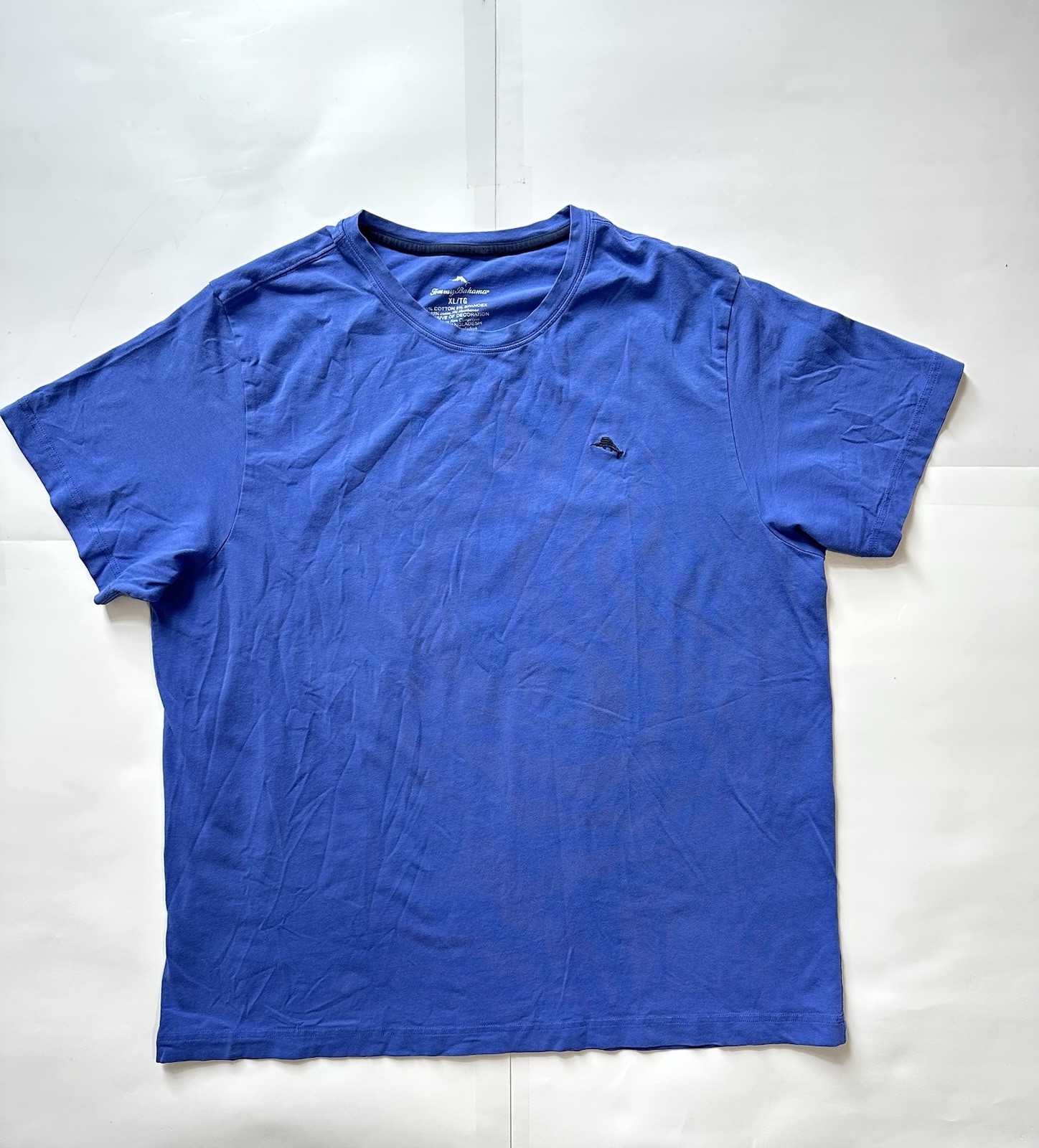 Tommy Bahama Men’s Size XL Blue Short Sleeve T-Shirt Cotton Spandex Marlin Logo