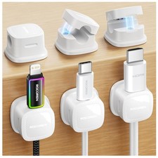 Versatile 6-Pack Magnetic Cable Holders - Ideal Desk Accessories for All Cables