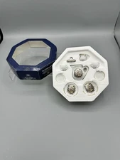 VTG REUTTER Porzellan Miniature Tea Set Doll House Germany Porcelain in BOX