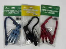 Fishing Outrigger Halyard Lock Triple Pulley with Ball Bearing Snap Swivel