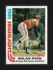 1982 Topps - 1981 Highlight Nolan Ryan #5 EX