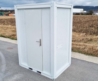 Mobiler Toilettencontainer Pissior WC Waschbecken Staplerlaschen Einzelkabine 