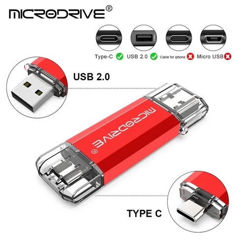 64GB 2-in-1 USB 2.0 / Type-C U-Disk Phone Laptop Computer Flash Disk - White - Afbeelding 3 van 8