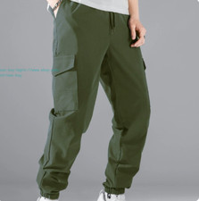 New Spring/ Fall Men Cargo Tapered Pant Casual Pockets Drawstring Trousers Gift