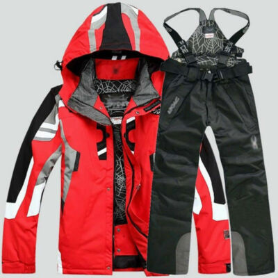 STOCK Men's Winter Ski Suit Jacket Waterproof Snowboard Snowsuits Pants Set Suit