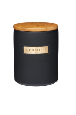 Kaffeedose MASTER CLASS schwarz für 1000ml mit Holzdeckel KitchenCraft