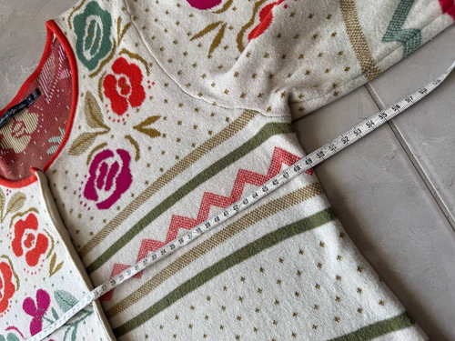 GUDRUN SJODEN 100% COTTON FLORAL CHICKEN COCK SWEATER CARDIGAN WOMENS SIZE S TOP - Picture 12 of 14
