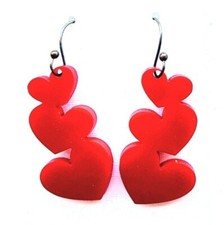 Dangle/drop heart earrings Valentines day inspired