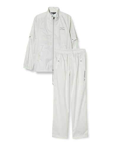 MIZUNO JAPAN Golf Stratch Rain Wear Jacket Pants Set White Gray Size M 52MG6A01