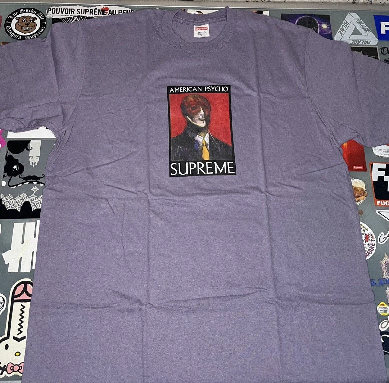 T shirt Supreme American Psycho violet grand neuf