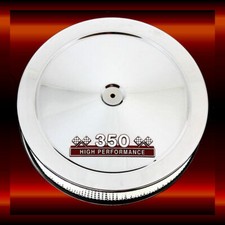 Chrome Air Cleaner For Small Block Chevy 350 Engines 350 Emblem Chrome Red Sbc