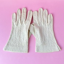 Vintage 1950s Beaded White Gloves Womens One Size Cocktail Garden Party Wedding