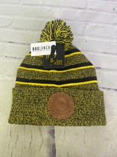 Harry Potter Hufflepuff Logo Patch Knit Cuff Pom Beanie Hat Cap Adult OSFM