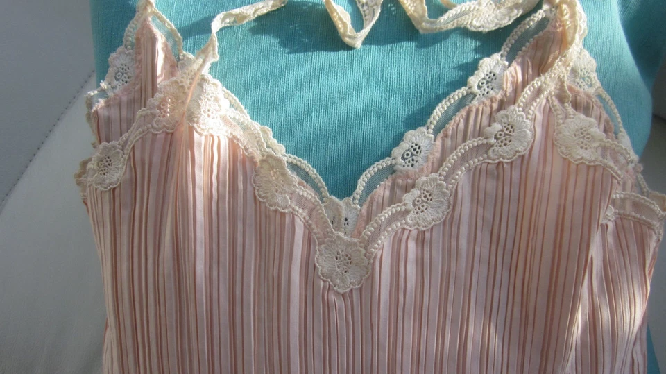 La Perla 百褶桃子手风琴文胸内衣 Chemise Top 婴儿娃娃 蕾丝 US 8 — 第 4/4 张图片