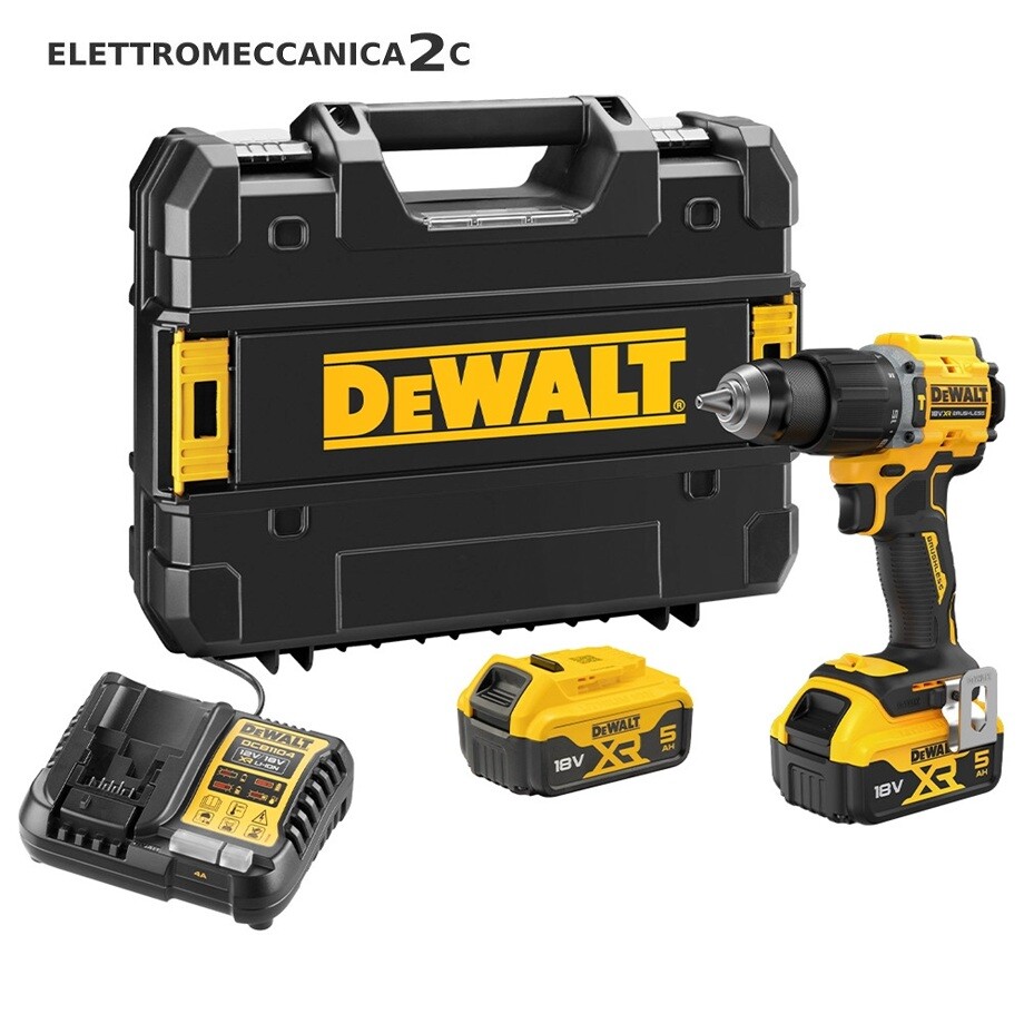 DEWALT DCD799P2T-QW avvitatore percussione 18v brushless 13mm 74Nm 2 batterie...