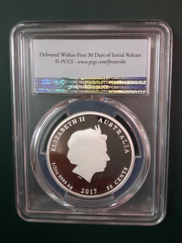 2017 Australia 1/2 oz 9999 Silver Proof Coin Rooster - PCGS PR 69 Mintage 2,289 - Image 2 of 2