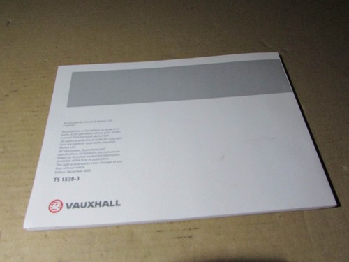 Vauxhall VX220 Turbo NA Opal Speedster Owners Manual Handbook original refB - Picture 2 of 7