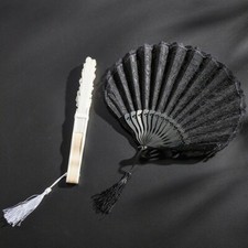 Koronka trzymająca ręczny frędzle wentylator frędzle okrągłe retro chiński wygląd vintage