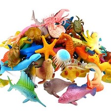 52 Pack Ocean Sea Animal Realistic Toy Set Under The Sea Life Figure Bath Toys