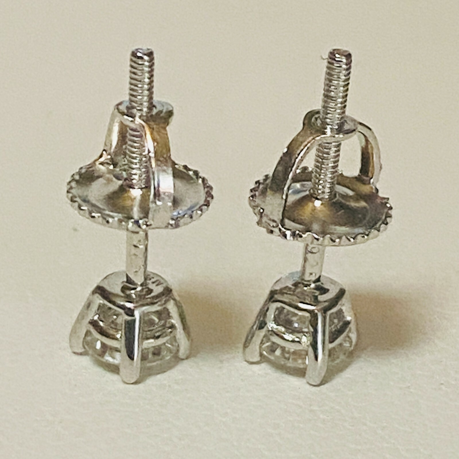 Real Genuine Moissanite 2Ct 925 Sterling Silver Dainty Screw Back Stud Earrings