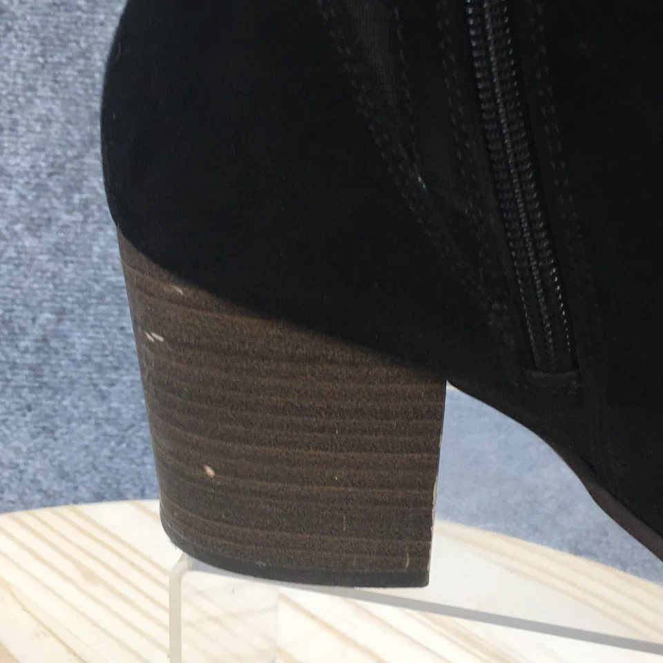 Lauren Conrad Botines Mujer 8.5M Negro Adelynn Puntera Almendra Tacón Bloque Gamuza Foto 2 de 4