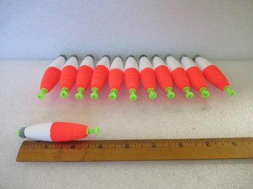 12 2.5" FISHING BOBBERS Medium Cigar Floats Weighted Foam Snap on Float Choice - Picture 9 of 12