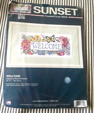 NEW SEALED UNOPENED SUNSET WELCOME FLOWERS COUNTED CROSS STITCH KIT WATSON 13712
