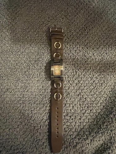 VTG Womens Mudd Quartz Watch 1621 Choc Brown & Silvertone, Seconds, New Battery - Picture 2 of 3