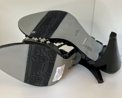 NWT FIRETRAP STRAPPY SANDALS BLACK WITH SILVER STUDS HIGH HEEL - Size EU40 UK7 - Picture 12 of 15