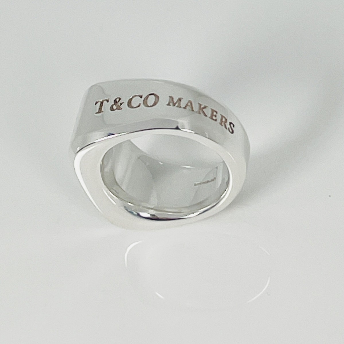 Size 4.5 Tiffany & Co 1837 Makers ID Signet Ring in Sterling Size 4.5 Tiffany & Co 1837 Makers ID Signet Ring in Sterling