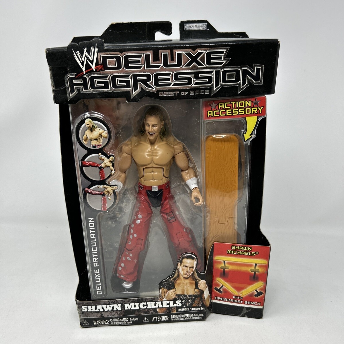 2008 JAKKS WWE DELUXE AGGRESSION SHAWN MICHAELS FIGURE BREAKAWAY