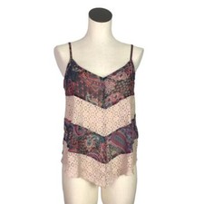 Band of Gypsies Tank Top Women S Multi Retro Y2K Paisley Lace Anthropologie