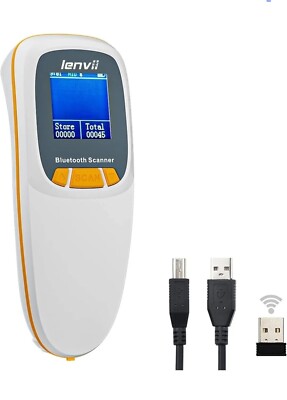 LENVII R777 Tragbarer Barcode Scanner mit LCD Wearable Mini Bluetooth 2D SCANNER