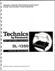 Technics SL-1350 Turntable Owners Manual