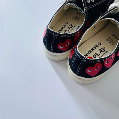 COMME DES GARCONS CDG PLAY CONVERSE BLACK LOW MULTI RED HEART AZ