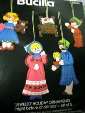 Bucilla Felt Applique Holiday Tree Ornament Kit, NIGHT BEFORE CHRISTMAS,48624