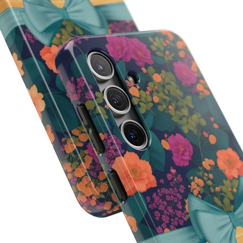 Boho Blue Teal Floral, Wood Footer Tough Phone Case for Iphone Samsung Galaxy - 第 94/108 張圖片