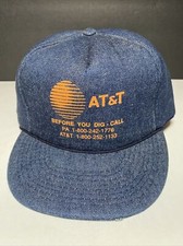 Vintage AT T Snapback Trucker Hat Denim Foam Before You Dig Call